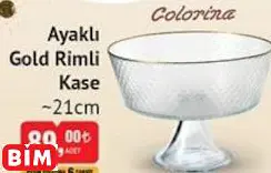 COLORİNA AYAKLI GOLD RİMLİ KASE ~21CM